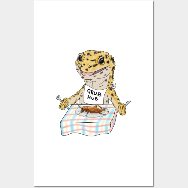 Leopard Gecko - Grub Hub Wall Art by DesignsBySaxton